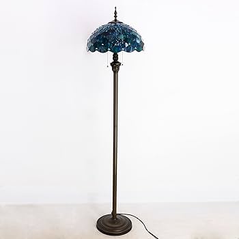 ネイビーカラーの素敵なランプ・USA ZJART Tiffany Floor Lamp Stained Glass Lamp 16X16X70 Inch
